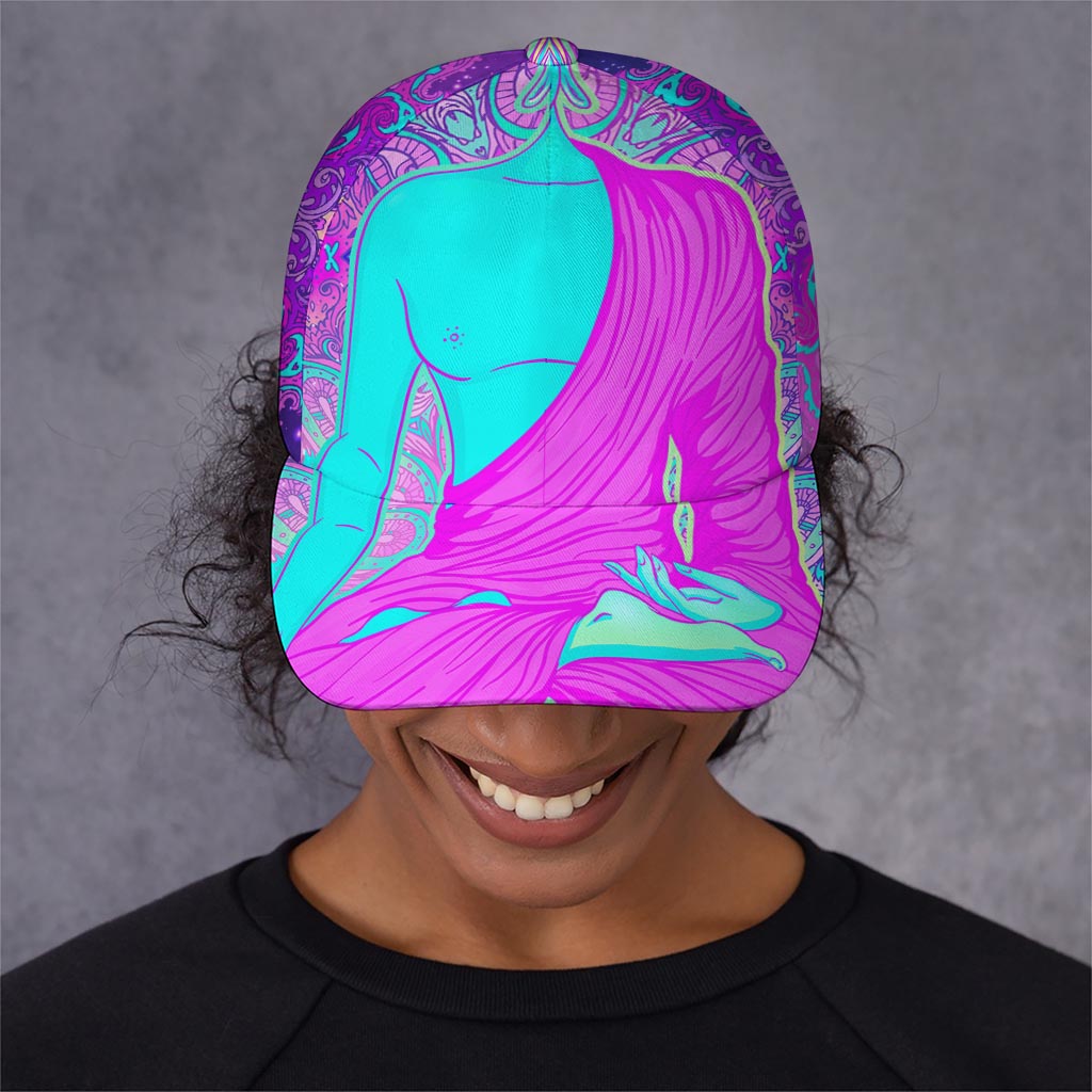 Purple And Teal Buddha Print Baseball Cap