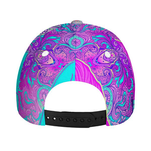 Purple And Teal Buddha Print Baseball Cap