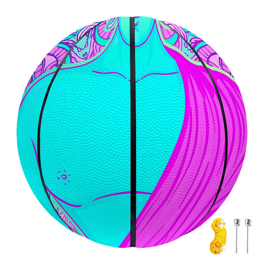 Purple And Teal Buddha Print Basketball