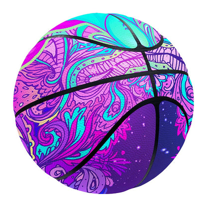 Purple And Teal Buddha Print Basketball