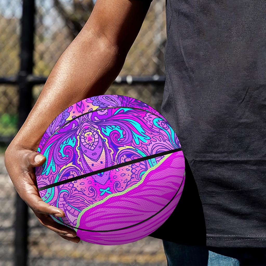 Purple And Teal Buddha Print Basketball