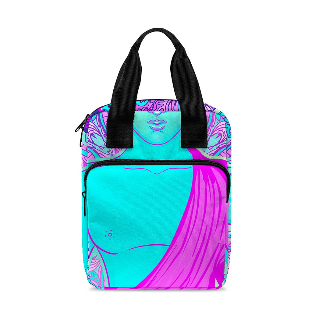 Purple And Teal Buddha Print Bible Tote Bag