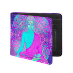 Purple And Teal Buddha Print Bifold Wallet