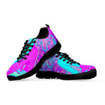 Purple And Teal Buddha Print Black Running Shoes