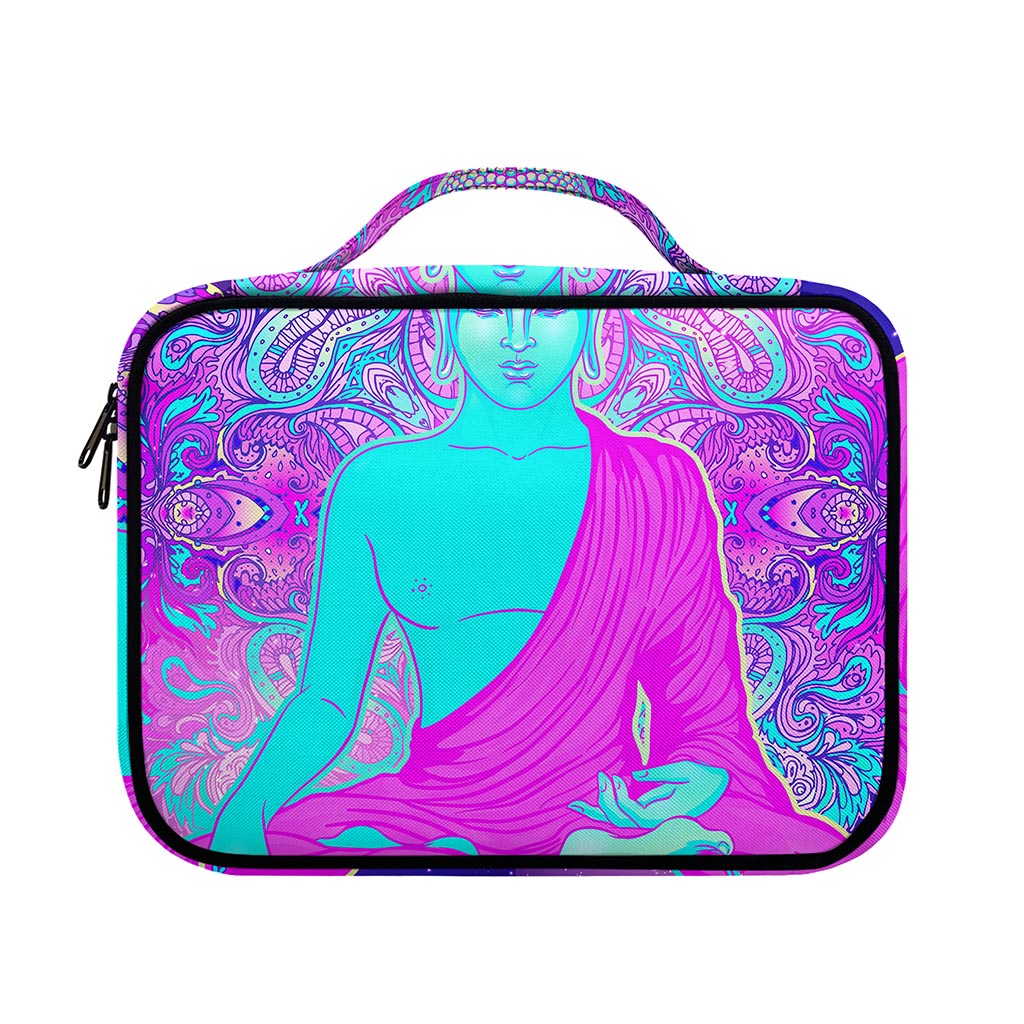 Purple And Teal Buddha Print Briefcase Bible Bag