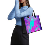 Purple And Teal Buddha Print Canvas Tote Bag