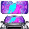 Purple And Teal Buddha Print Car Windshield Sun Shade