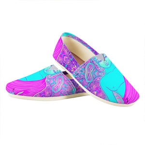 Purple And Teal Buddha Print Casual Shoes