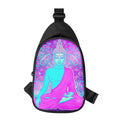 Purple And Teal Buddha Print Sling Bag