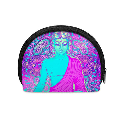 Purple And Teal Buddha Print Coin Purse
