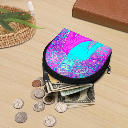 Purple And Teal Buddha Print Coin Purse
