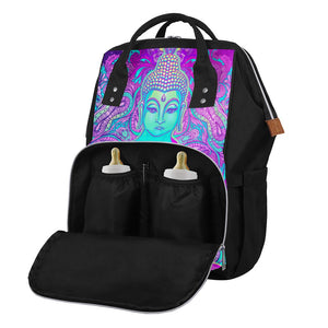 Purple And Teal Buddha Print Diaper Bag