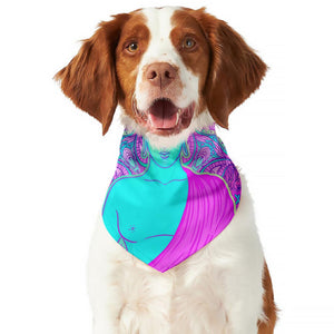 Purple And Teal Buddha Print Dog Bandana