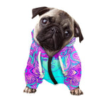 Purple And Teal Buddha Print Dog Zip Up Hoodie