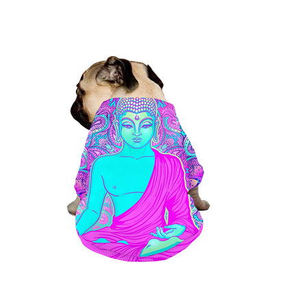Purple And Teal Buddha Print Dog Zip Up Jacket