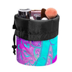 Purple And Teal Buddha Print Drawstring Makeup Bag