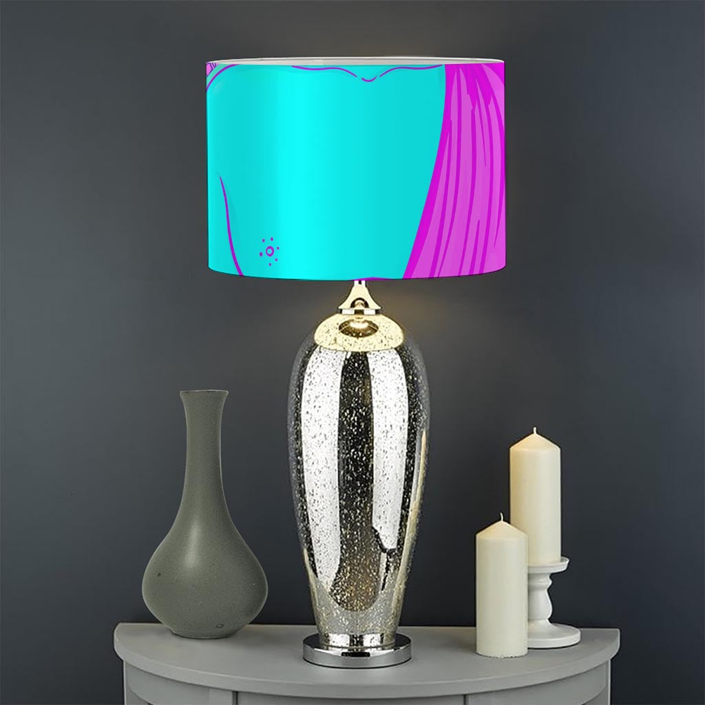 Purple And Teal Buddha Print Drum Lamp Shade