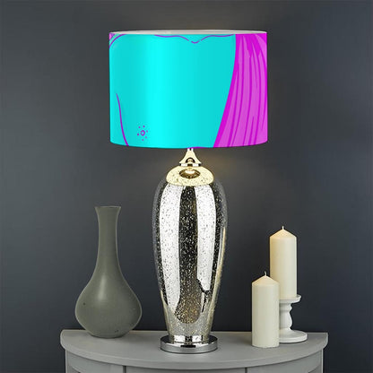 Purple And Teal Buddha Print Drum Lamp Shade