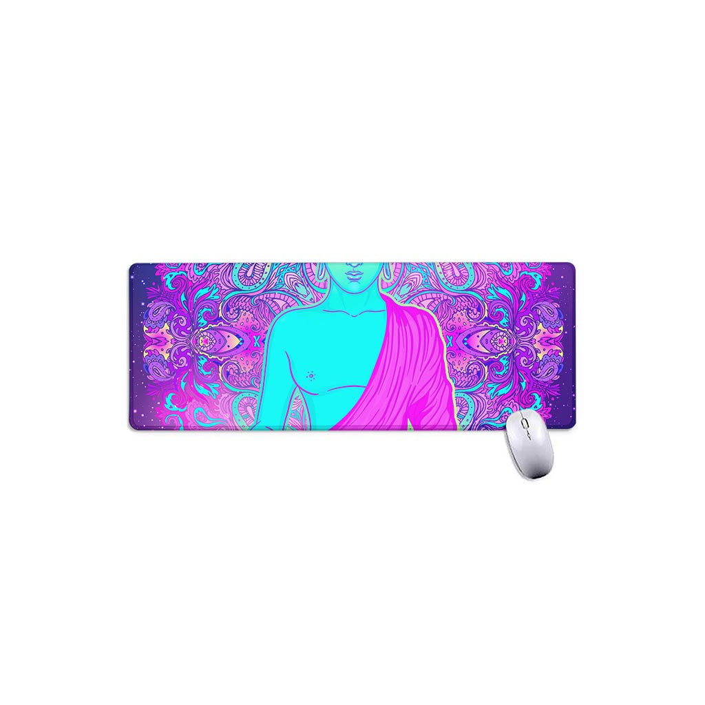 Purple And Teal Buddha Print Extended Mouse Pad