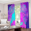 Purple And Teal Buddha Print Extra Wide Grommet Curtains