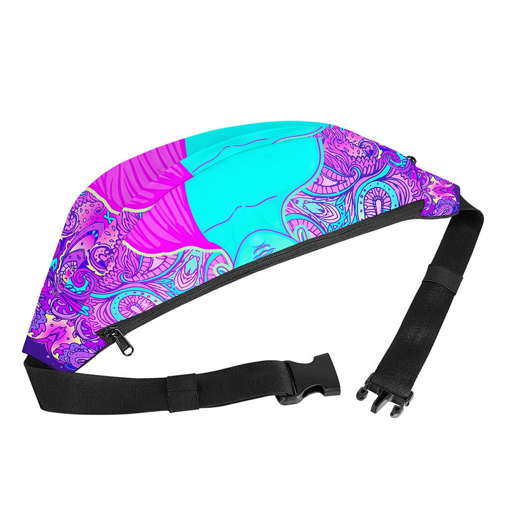 Purple And Teal Buddha Print Fanny Pack
