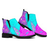 Purple And Teal Buddha Print Flat Ankle Boots