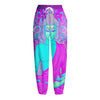 Purple And Teal Buddha Print Fleece Lined Knit Pants