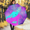 Purple And Teal Buddha Print Foldable Umbrella