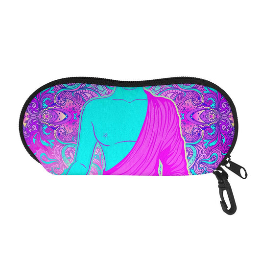 Purple And Teal Buddha Print Glasses Case