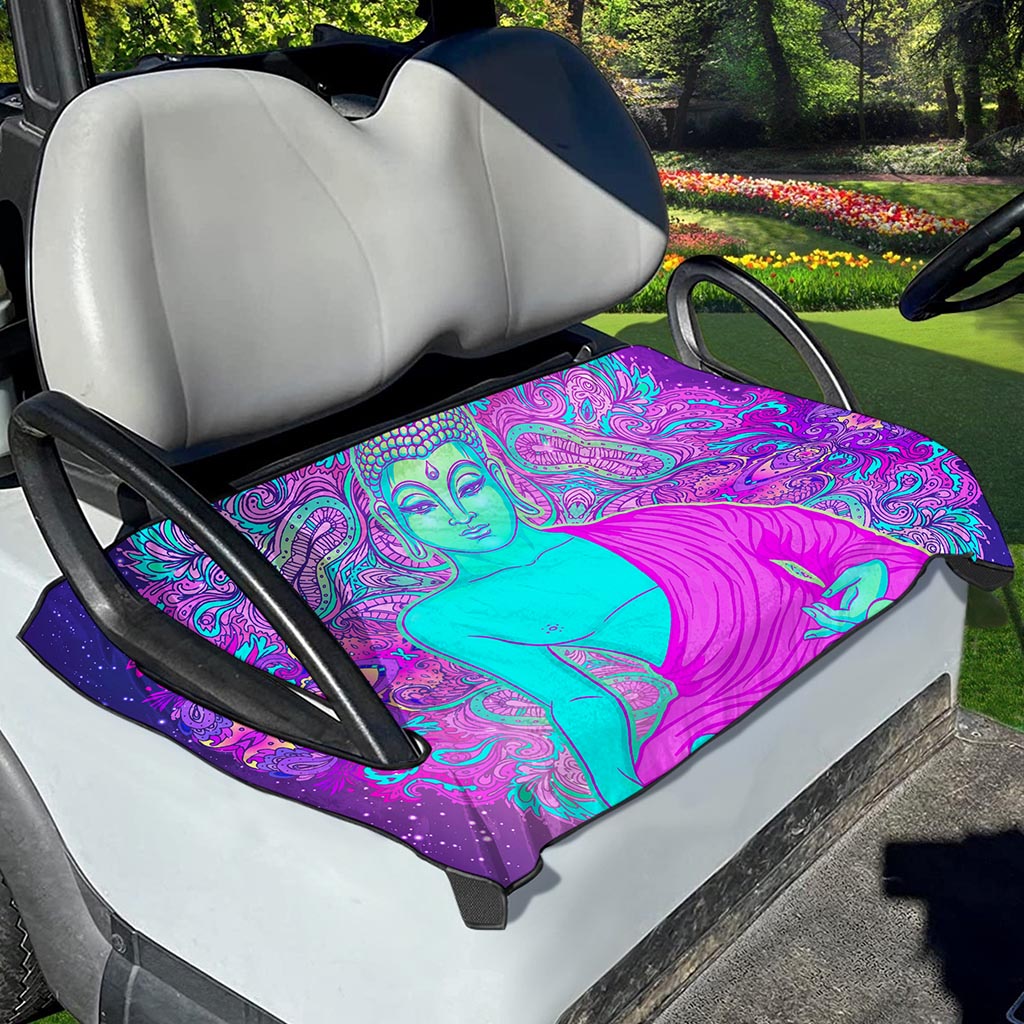 Purple And Teal Buddha Print Golf Cart Seat Cover