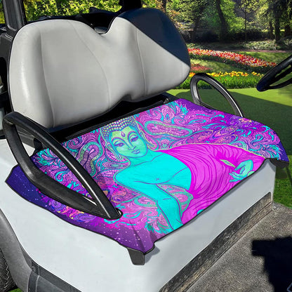 Purple And Teal Buddha Print Golf Cart Seat Cover