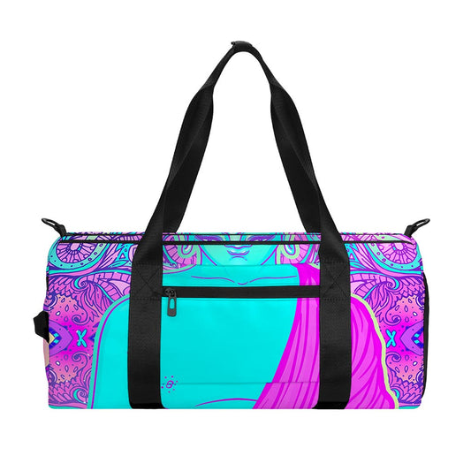 Purple And Teal Buddha Print Gym Bag