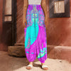 Purple And Teal Buddha Print Harem Pants