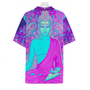 Purple And Teal Buddha Print Hawaiian Shirt