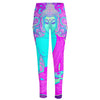 Purple And Teal Buddha Print High-Waisted Pocket Leggings