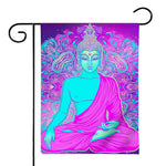 Purple And Teal Buddha Print House Flag