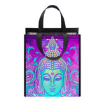 Purple And Teal Buddha Print Insulated Lunch Tote