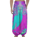 Purple And Teal Buddha Print Lantern Pants