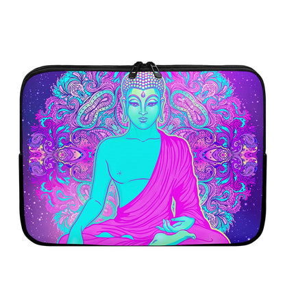Purple And Teal Buddha Print Laptop Sleeve