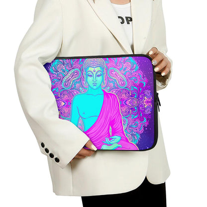 Purple And Teal Buddha Print Laptop Sleeve