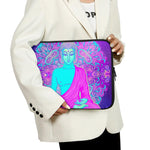 Purple And Teal Buddha Print Laptop Sleeve