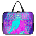 Purple And Teal Buddha Print Laptop Sleeve With Handle
