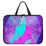 Purple And Teal Buddha Print Laptop Sleeve With Handle