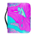 Purple And Teal Buddha Print Leather Bible Cover