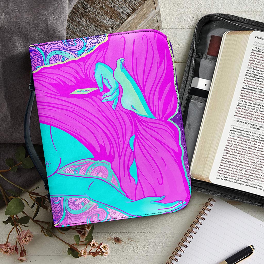 Purple And Teal Buddha Print Leather Bible Cover