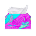 Purple And Teal Buddha Print Leather Tissue Box Cover
