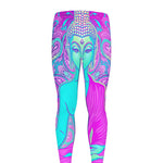 Purple And Teal Buddha Print Men's leggings