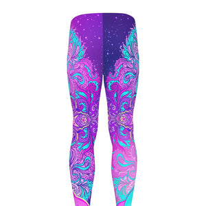 Purple And Teal Buddha Print Men's leggings