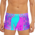 Purple And Teal Buddha Print Men's Short Boxer Briefs