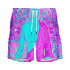 Purple And Teal Buddha Print Men's Sports Shorts